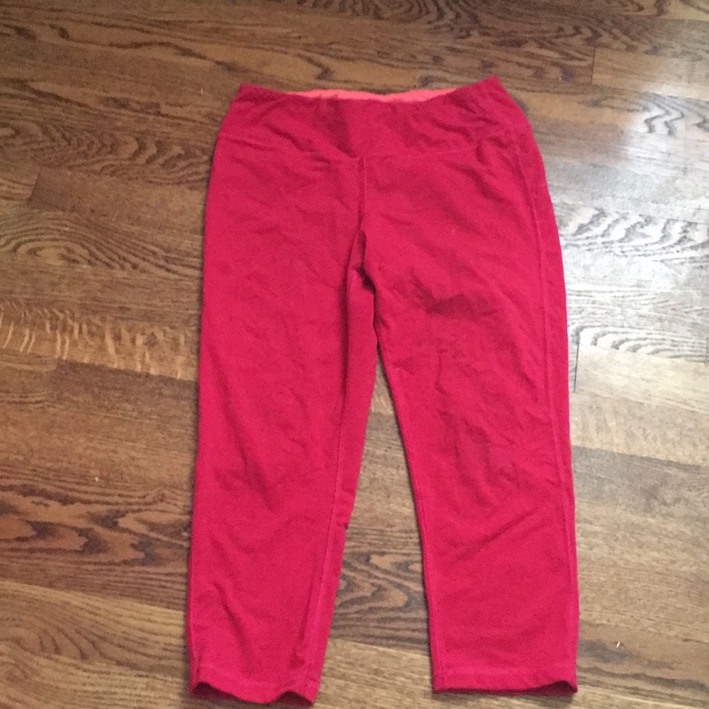 Red knee high leggings